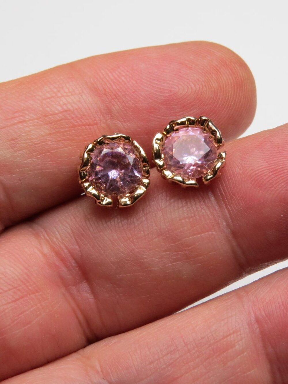 14k Pink Diamond Earring
